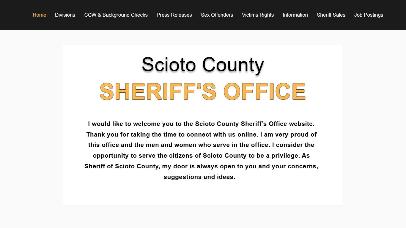 Sheriff | Scioto County Sheriff | Portsmouth